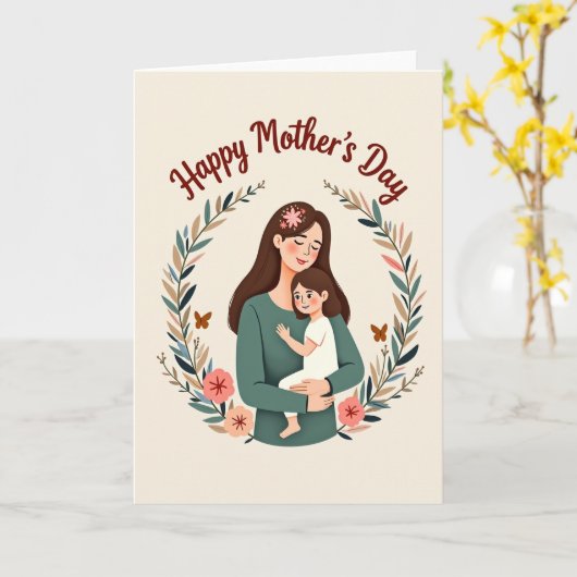 Tender Mothers Day Wreath Card カード (黄色い花)