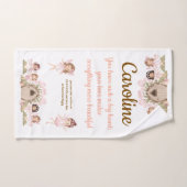 tender pink fairies salmon brown ハンドタオル (ハンドタオル)