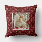 Tender Red and Gold Victorian Angel Christmas クッション (裏面)