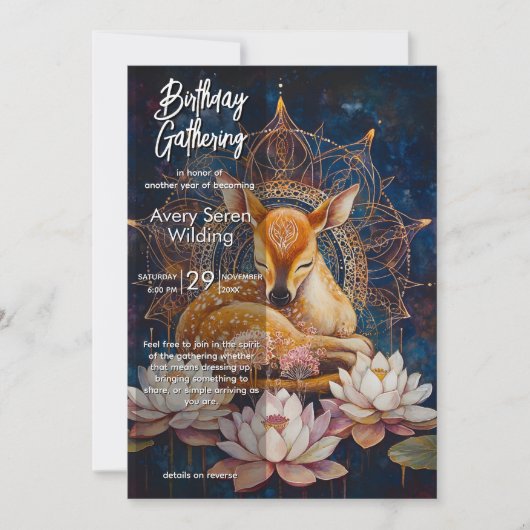 Tender Stillness | Deer Design 招待状 (正面)