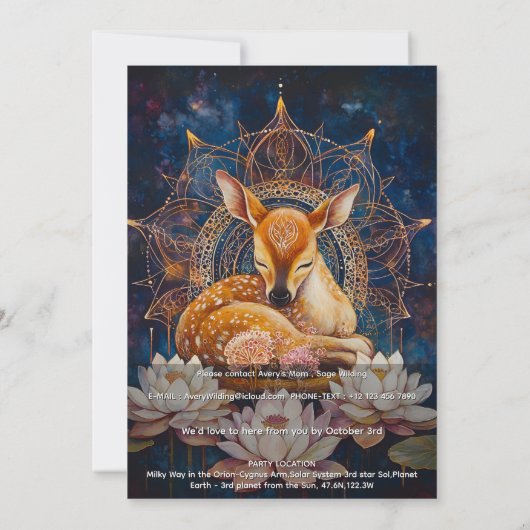 Tender Stillness | Deer Design 招待状 (裏面)