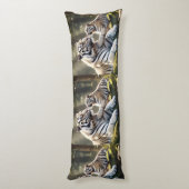 Tender White Tiger Bond – Elegant Body Pillow ボディピロー (裏面 (縦))