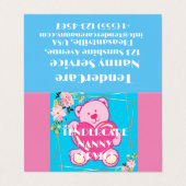Tendercare Nannyサービスブルーとピンクテディベア 名刺 (外部フラット)
