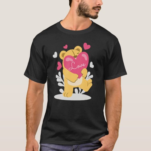 Tenderhearted Bear Valentines Day a Couple Matchin Tシャツ (正面)