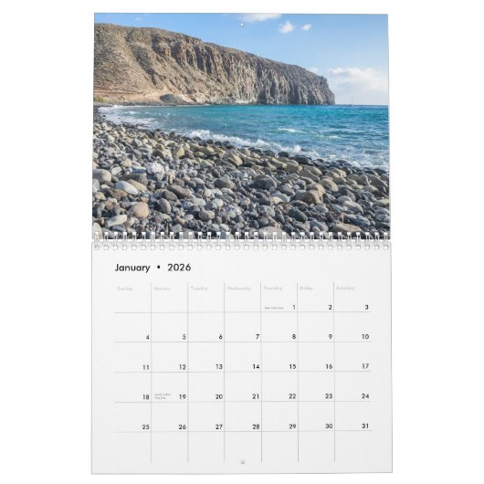 Tenerife 2026 calendar カレンダー (1月 2026)