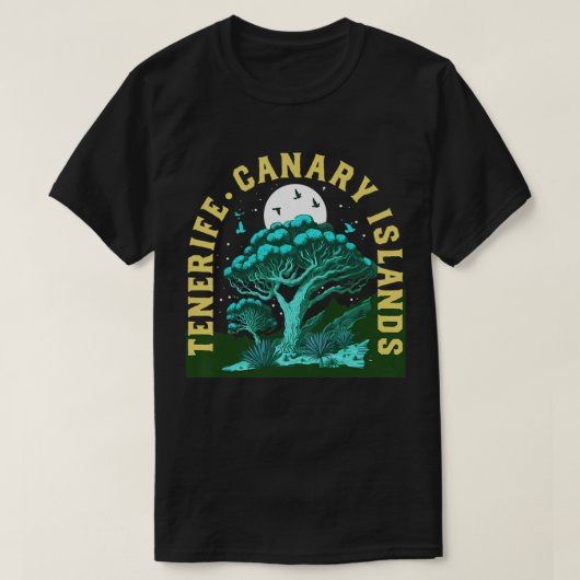 Tenerife Canary Islands Vintage Dragon Tree Souven Tシャツ (デザイン正面)