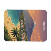Tenerife Mount Teide Canary Island Retro Travel マグネット (横)