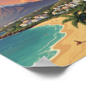 Tenerife Mount Teide Canary Island Vintage Travel ポスター (角)