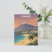 Tenerife Mount Teide Canary Island Vintage Travel ポストカード (スタンド正面)