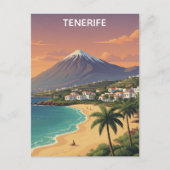 Tenerife Mount Teide Canary Island Vintage Travel ポストカード (正面)