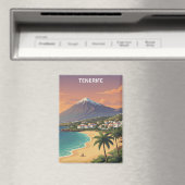 Tenerife Mount Teide Canary Island Vintage Travel マグネット (インサイチュ (食洗機))