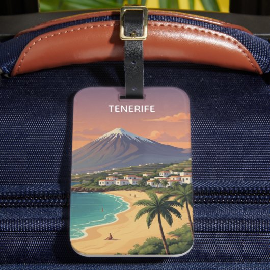 Tenerife Mount Teide Canary Island Vintage Travel ラゲッジタグ (正面インサイチュ2)