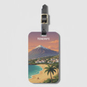 Tenerife Mount Teide Canary Island Vintage Travel ラゲッジタグ (正面縦)