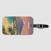 Tenerife Mount Teide Canary Island Vintage Travel ラゲッジタグ (正面横)