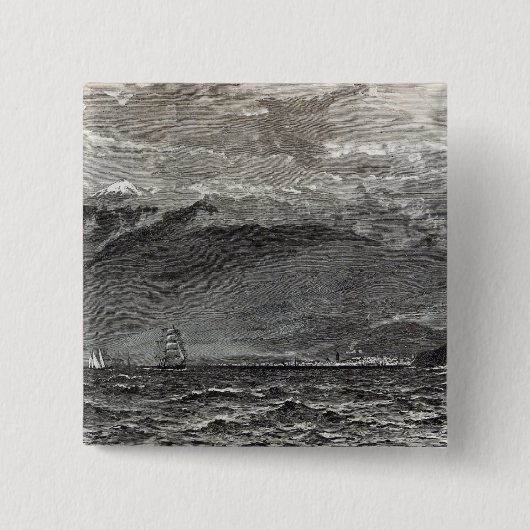 Teneriffe、Sante Cruzのピーク 缶バッジ (正面)