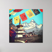 Tengboche Monastery Everest View Artwork キャンバスプリント (正面)