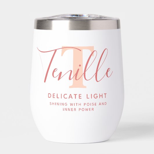 Tenille name meaning monogram burnt orange pink (正面)