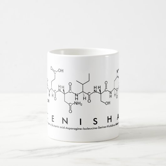 Tenishaペプチド名mug コーヒーマグカップ (中央)
