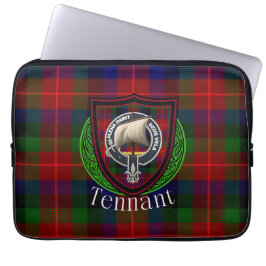 Tennant Scottish Clan Tartan and Crest  ラップトップスリーブ