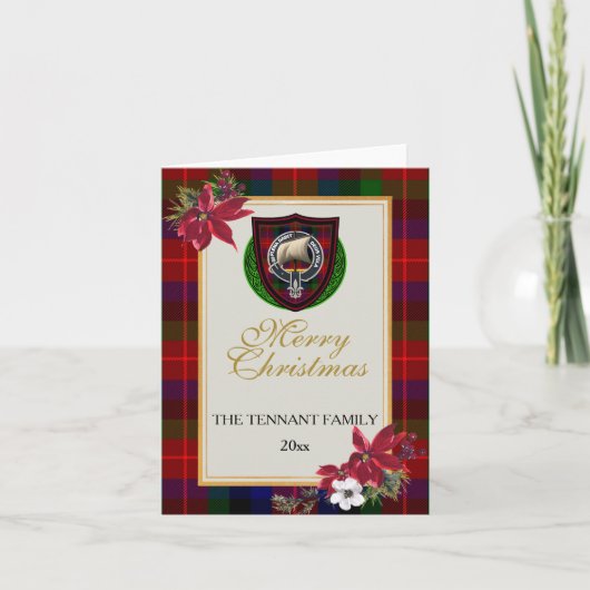 Tennant Scottish Clan Tartan & Crest カード (正面)