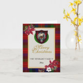 Tennant Scottish Clan Tartan & Crest カード (黄色い花)