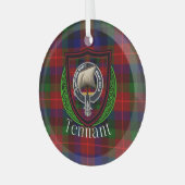 Tennant Scottish Clan Tartan & Crest ガラスオーナメント (正面左)
