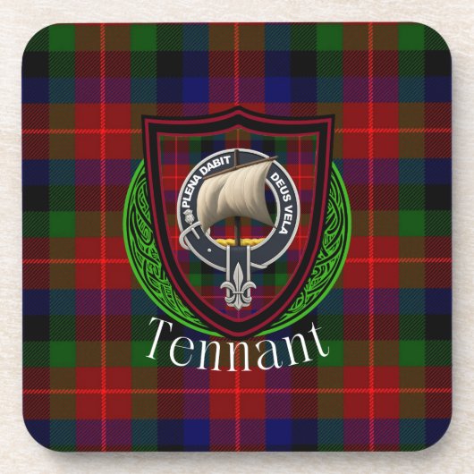 Tennant Scottish Clan Tartan & Crest コースター (正面)