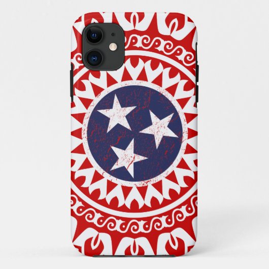 Tennesseの州の旗のグランジなナッシュビル愛パターン Case-Mate iPhoneケース (裏面)