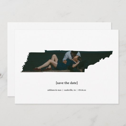 Tennessee日付の写真カードを保存 セーブザデート (正面/裏面)