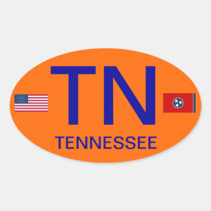 Tennessee*のヨーロッパ式のバンパーステッカー 楕円形シール