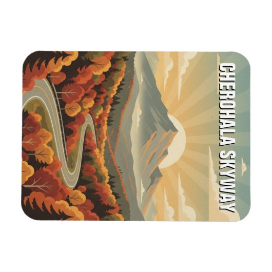 Tennessee Cherohala Skyway Souvenir マグネット (横)
