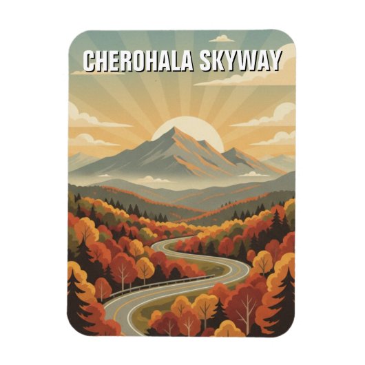 Tennessee Cherohala Skyway Souvenir マグネット (縦)