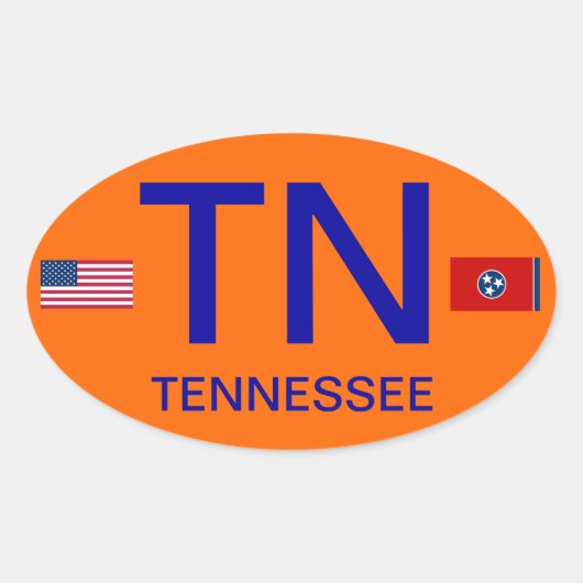 Tennessee* European-Style Bumper Sticker 楕円形シール (正面)