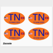 Tennessee* European-Style Bumper Sticker 楕円形シール (シート)