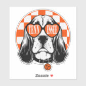 Tennessee Hound Orange White Rocky Top TN Dog シール (シート)