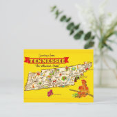  Tennessee Map Postcard ポストカード (スタンド正面)