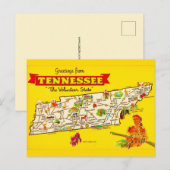  Tennessee Map Postcard ポストカード (正面/裏面)