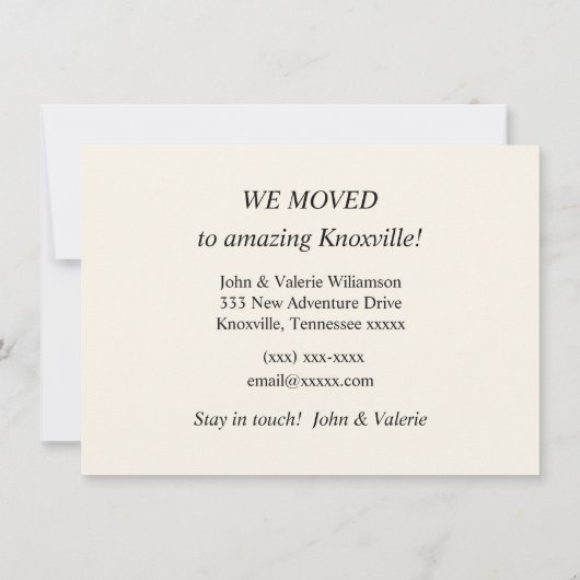 Tennessee Moving Address Card (裏面)