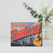 Tennessee Nashville Guitar Skyline ポストカード (スタンド正面)