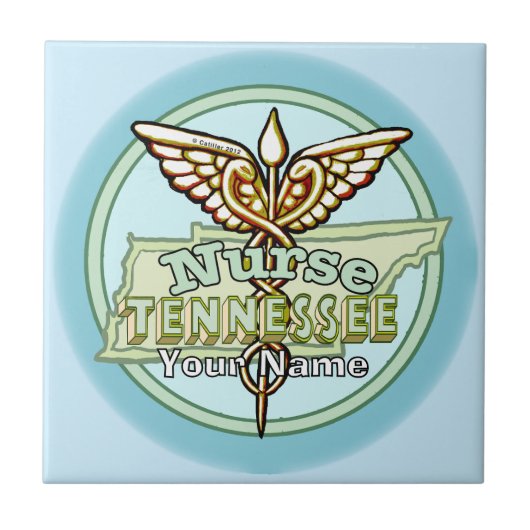 Tennessee Nurse Caduceus タイル (正面)