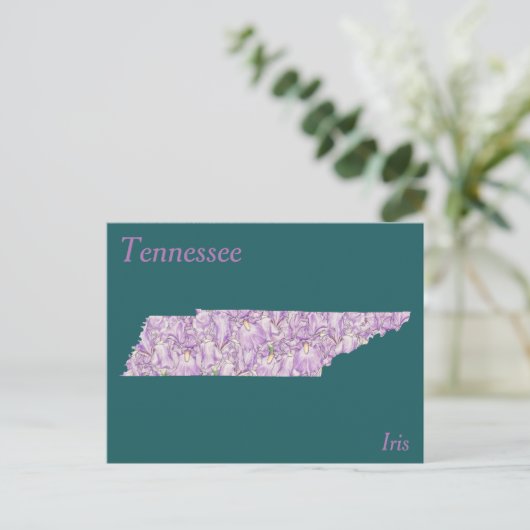 Tennessee State Flower Collage Map ポストカード (スタンド正面)