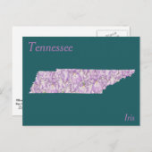 Tennessee State Flower Collage Map ポストカード (正面/裏面)