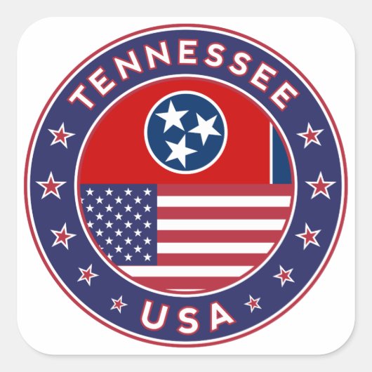 Tennessee sticker, phone case, tote bag, clock スクエアシール (正面)