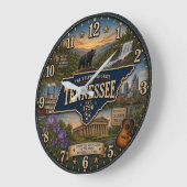 Tennessee Volunteer State Nashville Country Music ラージ壁時計 (傾斜)