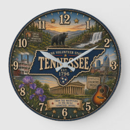Tennessee Volunteer State Nashville Country Music ラージ壁時計