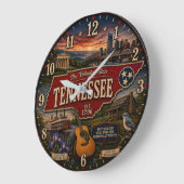 Tennessee Volunteer StateNashville Music City ラージ壁時計 (傾斜)