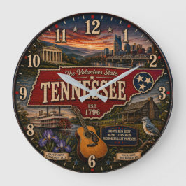 Tennessee Volunteer StateNashville Music City ラージ壁時計