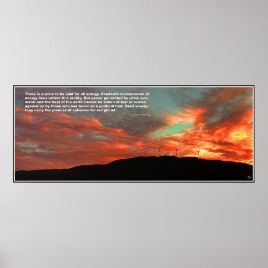 Tenney Windfarm Sunset Quote Poster ポスター (正面)