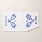 Tennisテーマモノグラムの名 ハンドタオル (ハンドタオル)