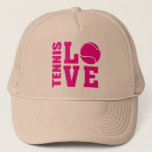 Tennis キャップ<br><div class="desc">This tennis players hat makes a fabulous gift that tennis players will love! Pink LOVE - TENNIS design. Order yours today!</div>